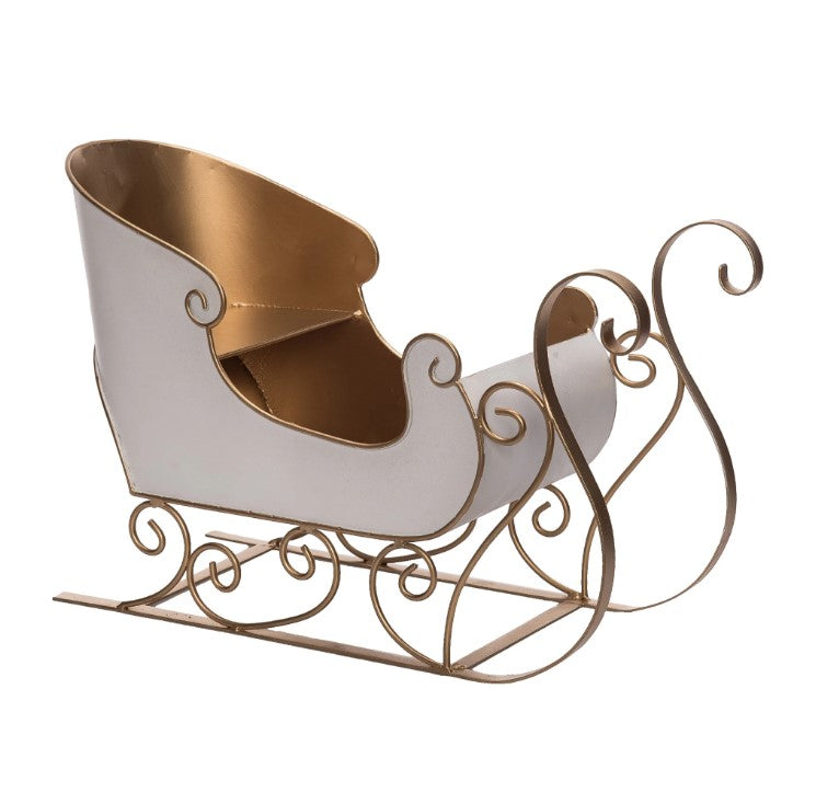 16" X 11" Gold & White Sled