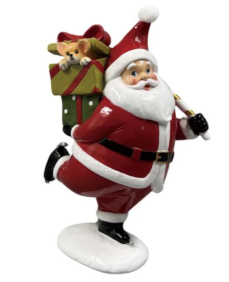 9" Santa With Gifts & Puppy