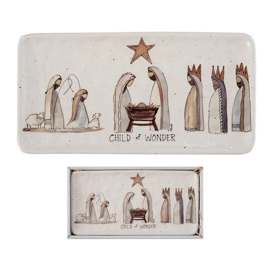 12" X 6"  Nativity Scene Platter