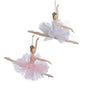 5" Pink White Ballerina Ornament Set Of 6