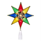 Adorno para árbol de estrella multicolor de 8 puntas de 8"
