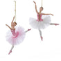 7" Pink Ballerina Ornament Set Of 6