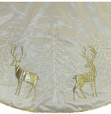 48" Gold Reindeer & Tree Applique Tree Skirt