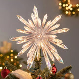 13" Lighted Crystal Snowflake Tree Topper