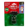 Twirl-It USB animated Christmas tree ornament motor in packaging with red and green design.