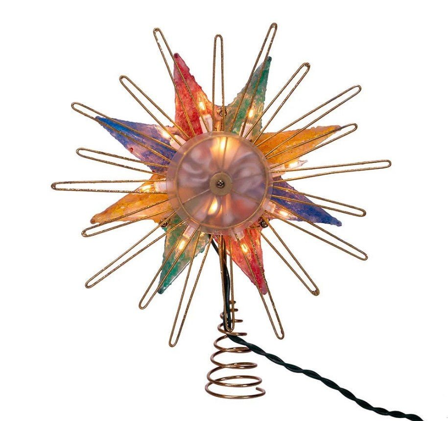 10" Lighted Multicolor Capiz Star Tree Topper