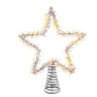 Adorno para árbol de estrella de oropel blanco cálido con LED RGB de 12"