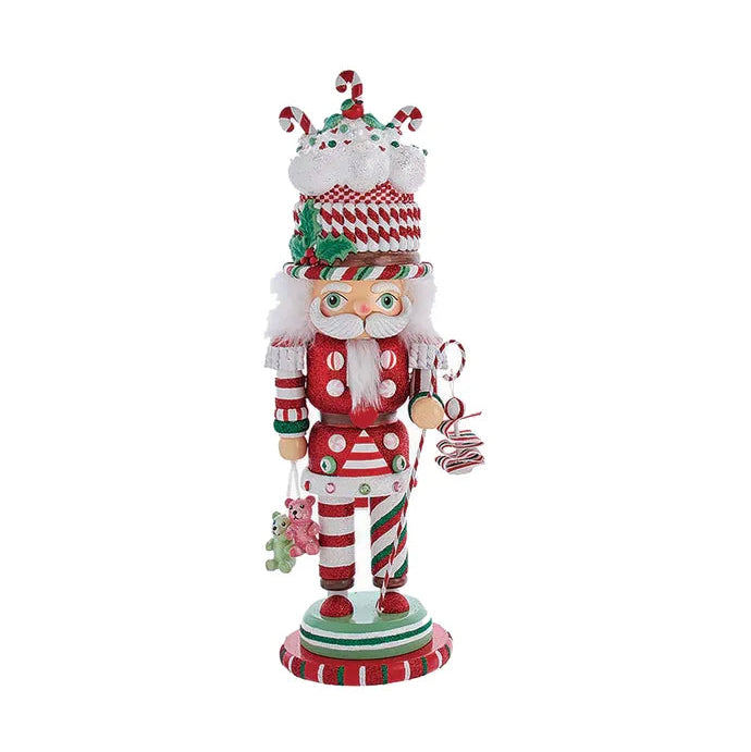 18" Hollywood Cake & Candy Cane Hat Nutcracker
