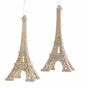 7" Gold & Silver Glitter Eiffel Ornament Set Of 6