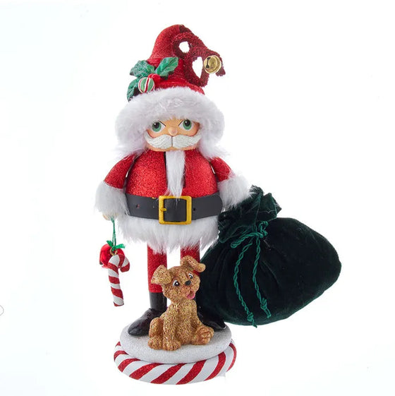 12" Hollywood Chubby Santa With Puppy Nutcracker