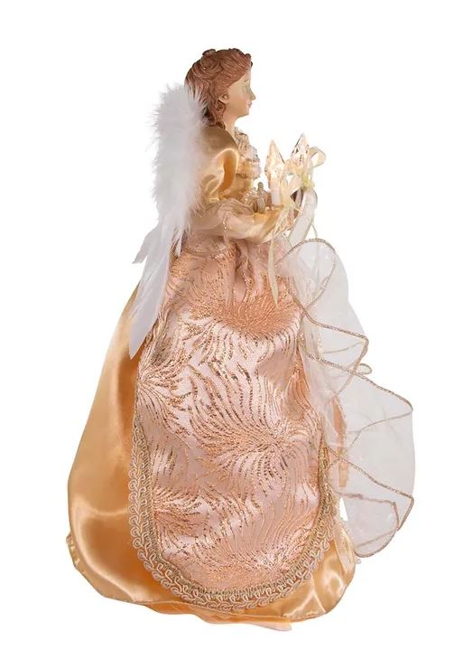 14" Lighted Gold & Copper Angel Tree Topper