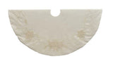 54" Ivory With Pearl Beads Tree Skirt