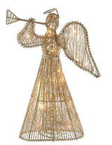 12" Lighted Gold Glittered Angel Tree Topper