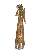 12" Lighted Gold Glittered Angel Tree Topper