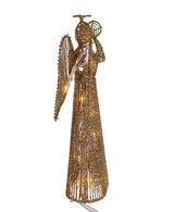 12" Lighted Gold Glittered Angel Tree Topper
