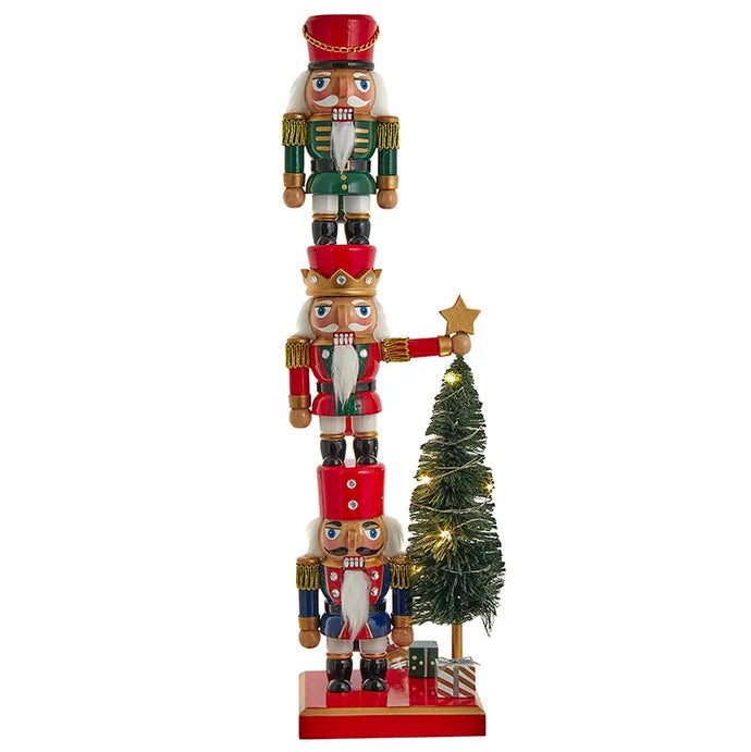 18" Stacked Nutcracker Trio Battery Operated