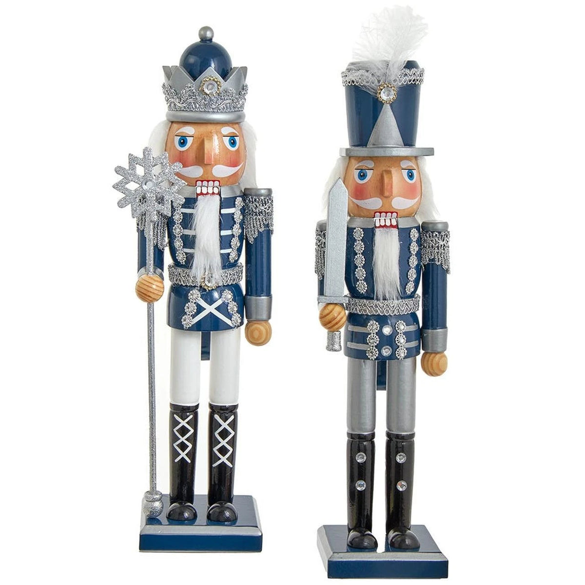 15" Blue & Silver Nutcracker Assorted Set of 2