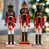 15" African American Red & Gold Nutcracker Assorted Set Of 3