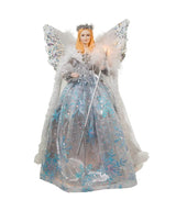 16" Lighted Silver & Blue Angel Tree Topper