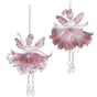 6" Pink Fairy With Bow Ornament Set Of 6