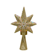 14" Lighted Gold Glittered Polaris Star Projector Tree Topper