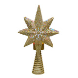 14" Lighted Gold Glittered Polaris Star Projector Tree Topper