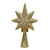14" Lighted Gold Glittered Polaris Star Projector Tree Topper