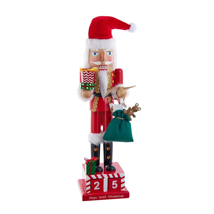 15" Santa Calendar With Gifts Nutcracker