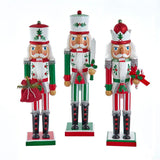 15" Red, Green & White Nutcracker Assorted Set Of 3