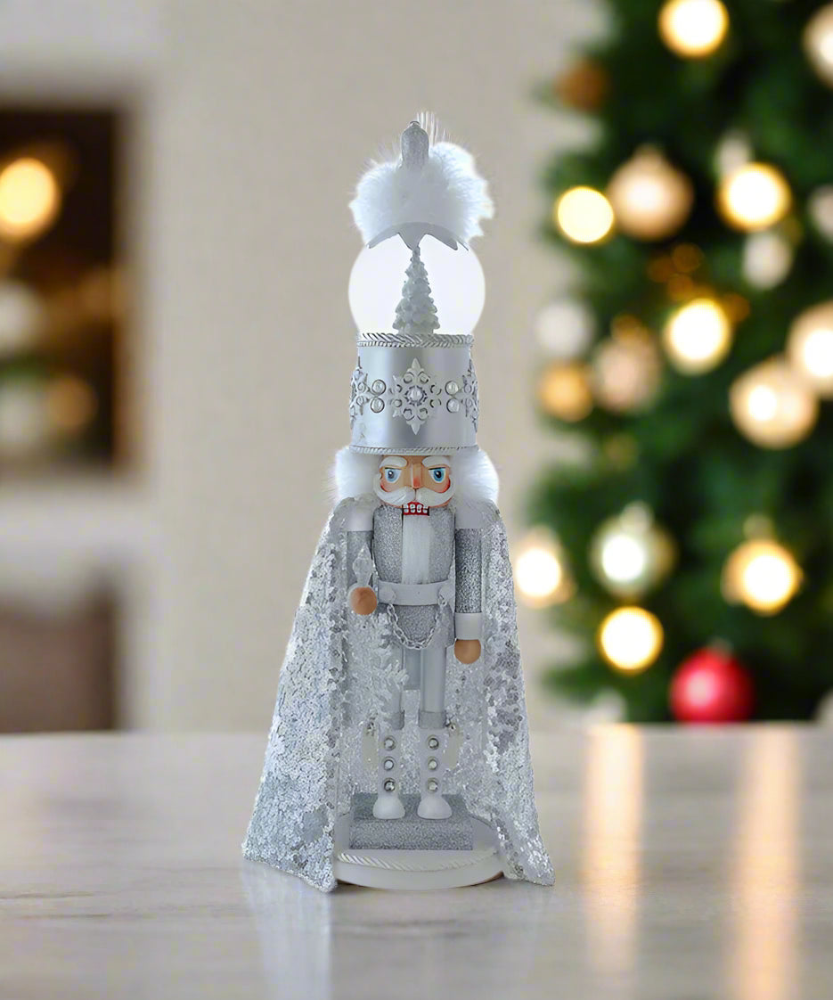 22" Hollywood Musical Silver Nutcracker Battery Operated