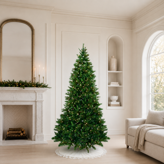 10 FT Belgium Mix Tree Pre-Lit Warm White LED Lights