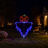 72" Halloween LED Jack-O-Lantern Evil Scarecrow
