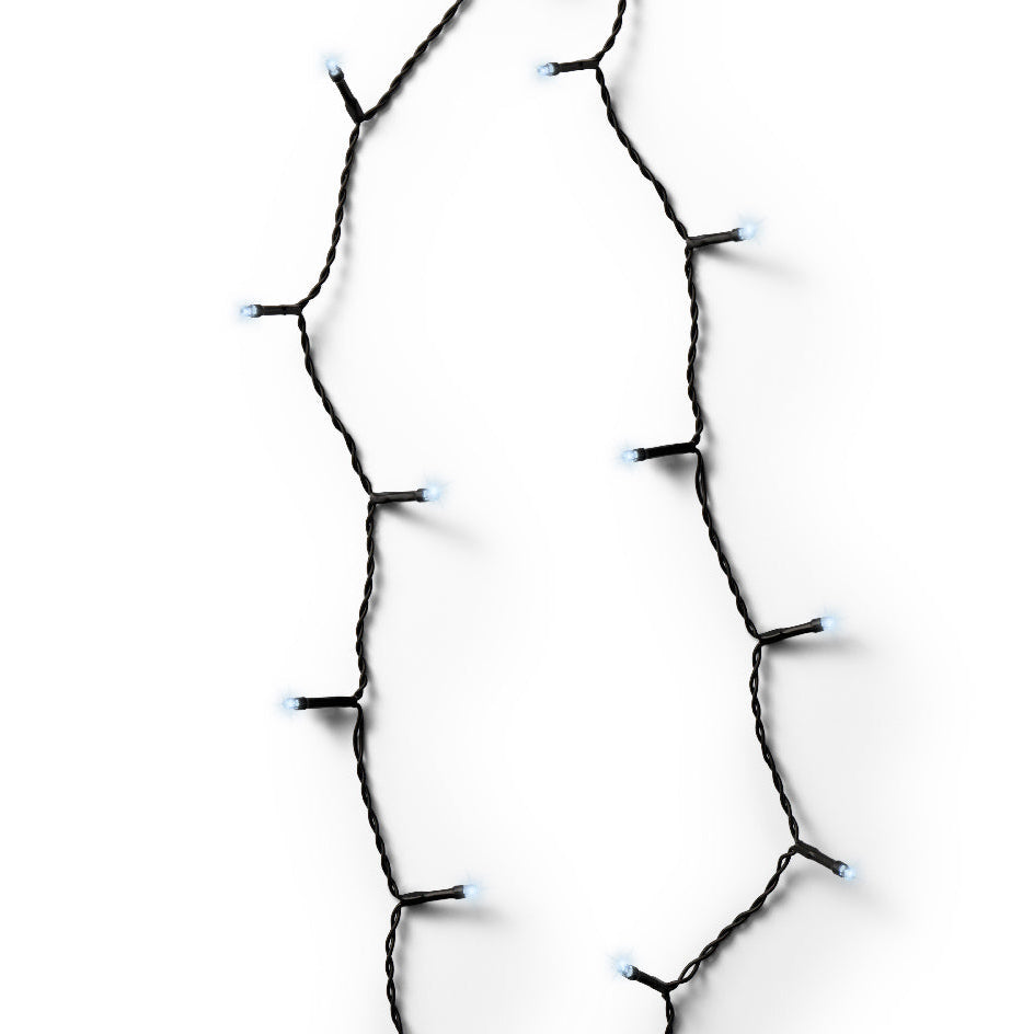 60 FT 240 LED Cool White Lights With Black Wire Battery Operated