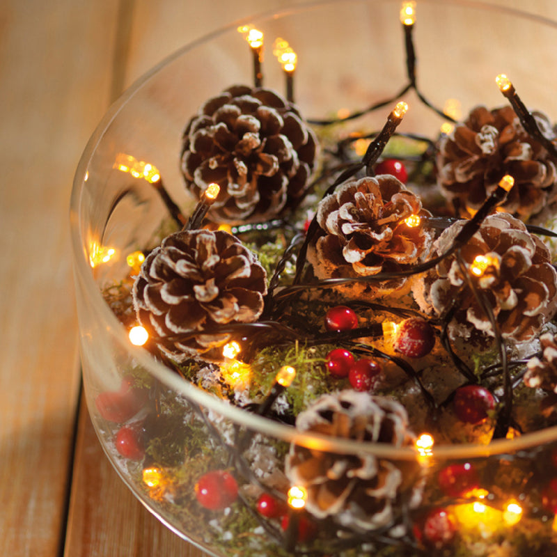 90 FT 368 LED Warm White Twinkle Lights With Black Wire Battery Operated