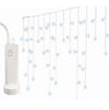 23 PIES 192 LUCES LED BLANCO FRÍO TIPO CARÁMBANO CON CABLE BLANCO A PILAS