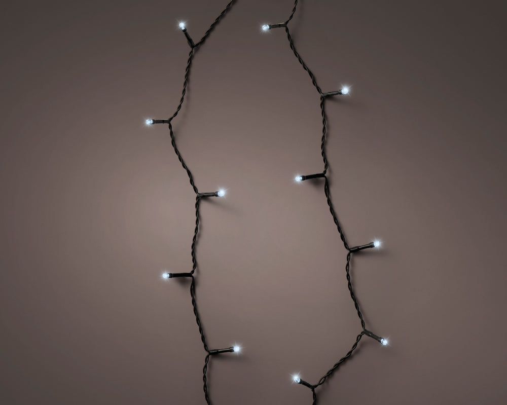 23 FT 96 LED Cool White Twinkle Lights With Black Wire Battery Operated