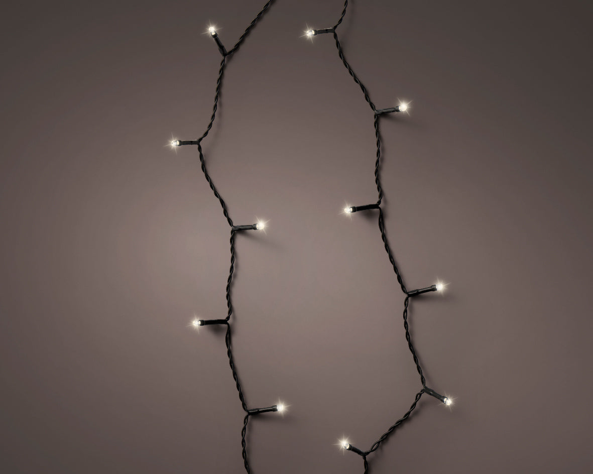 23 FT 96 LED Warm White Twinkle Lights With Black Wire Battery Operated