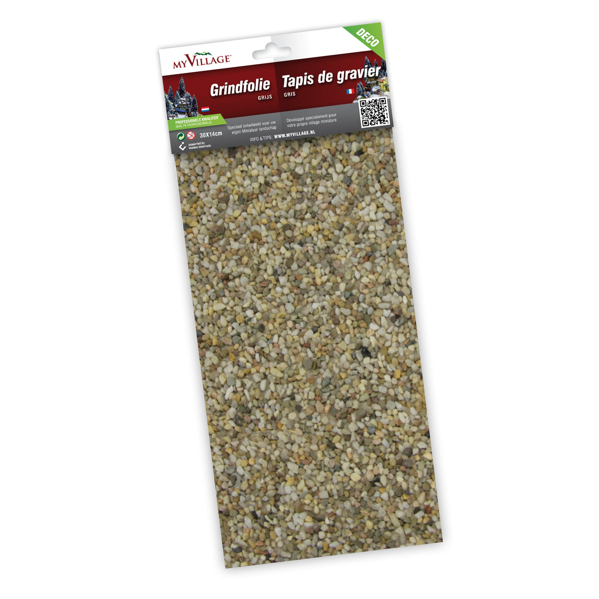 Juego de 2 láminas de grava gris de 12" x 6"