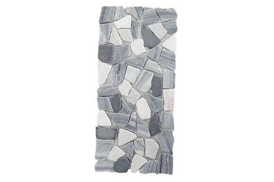 12" X 6" Grey White Stone Moss Mat