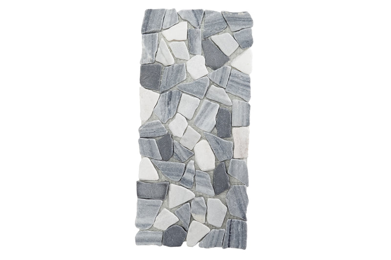12" X 6" Grey White Stone Moss Mat