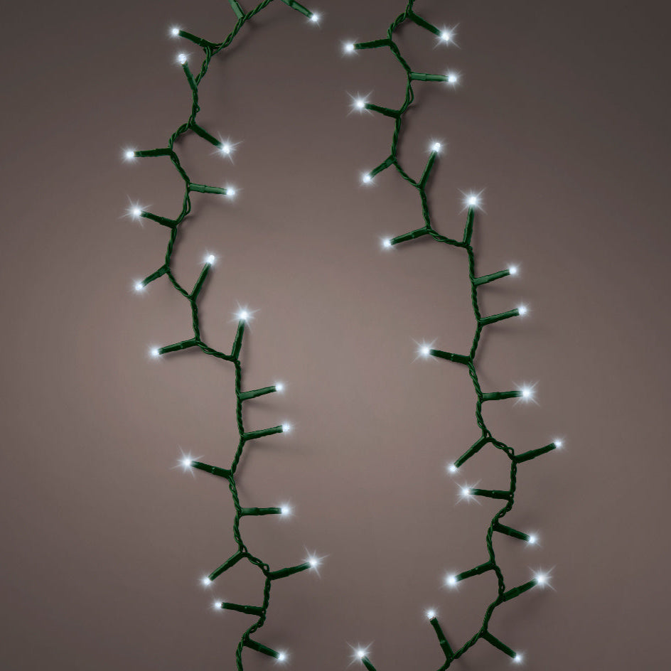 74 FT Compact 1000 LED Cool White Green Wire 8 Function Twinkle