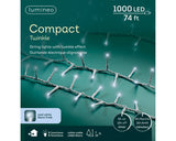 74 FT 1000 LED Cool White Compact Lights With White Wire