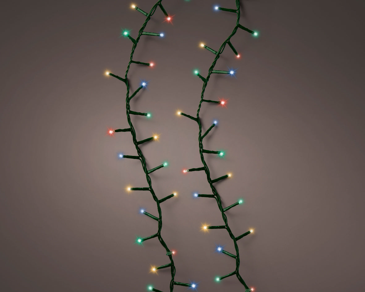 Luces Multicompacto LED de 74 pies y 1000 con Cable Verde