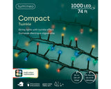 74 FT 1000 LED Multi Compact Lights With Green Wire