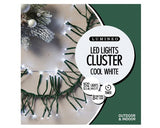 46 FT Cluster 1512 LED Cool White Green Wire 8 Function Twinkle