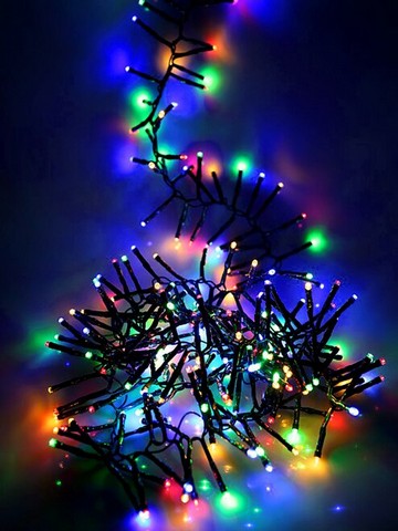 46 FT Cluster 1512 LED Multicolor Green Wire 8 Function Twinkle