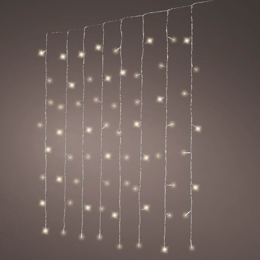 5 FT X 7 FT Starter Set 200 LED Warm White Curtain Lights With Transparent Wire