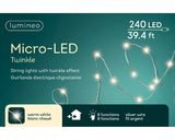 40 FT 240 Micro LED Warm White Lights With Silver Wire