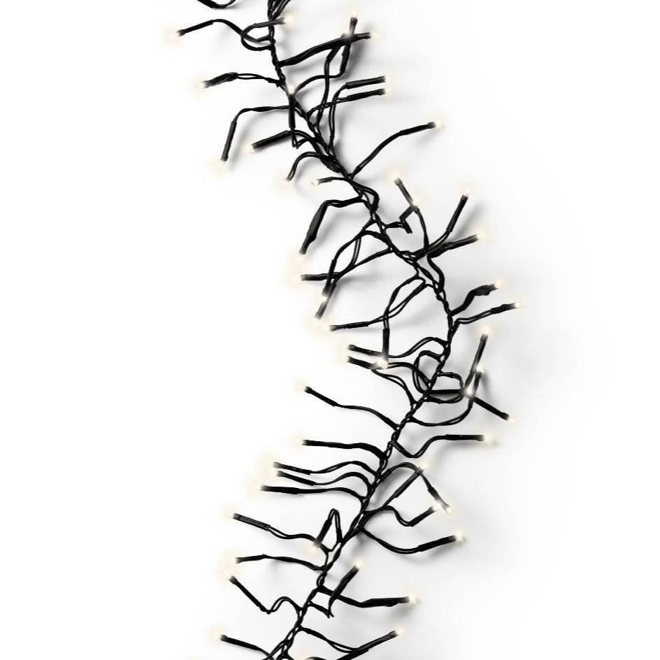 62 FT 2040 LED Warm White Cluster Lights With Green Wire