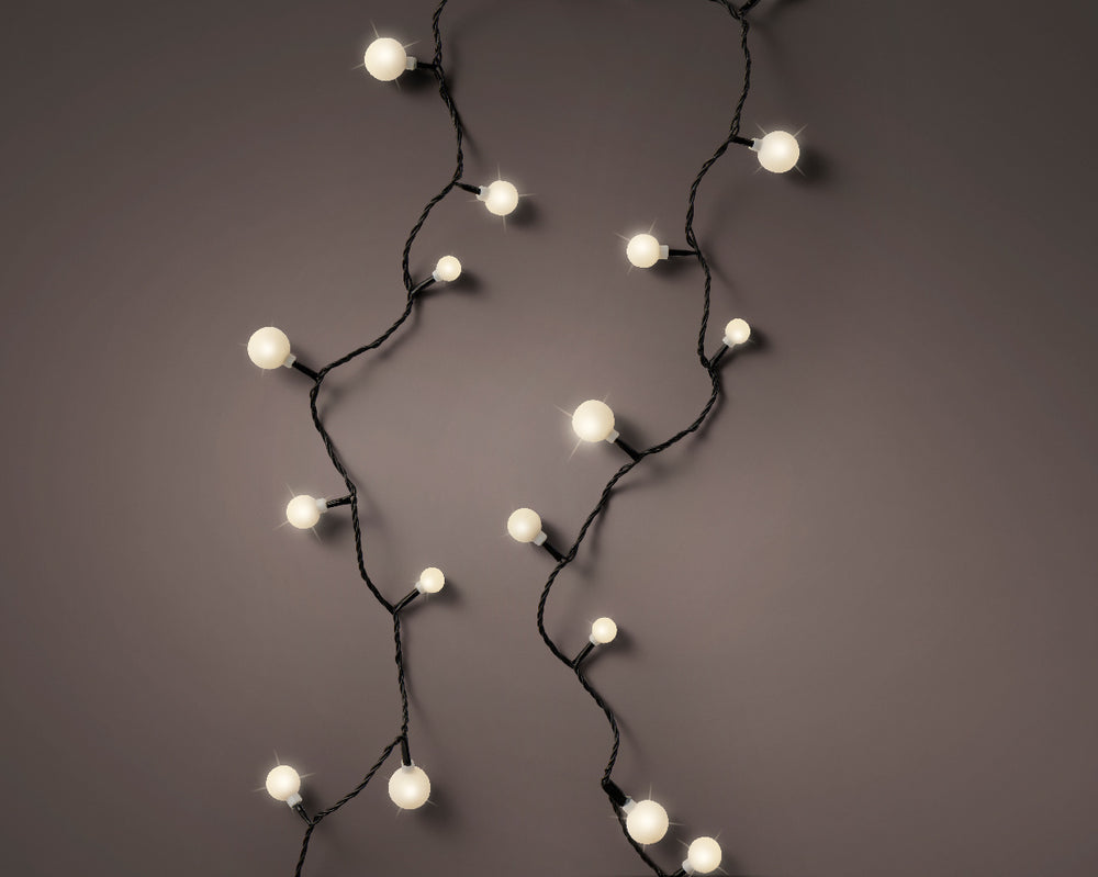 30 FT 120 LED Warm White Cherry Lights With Black Wire